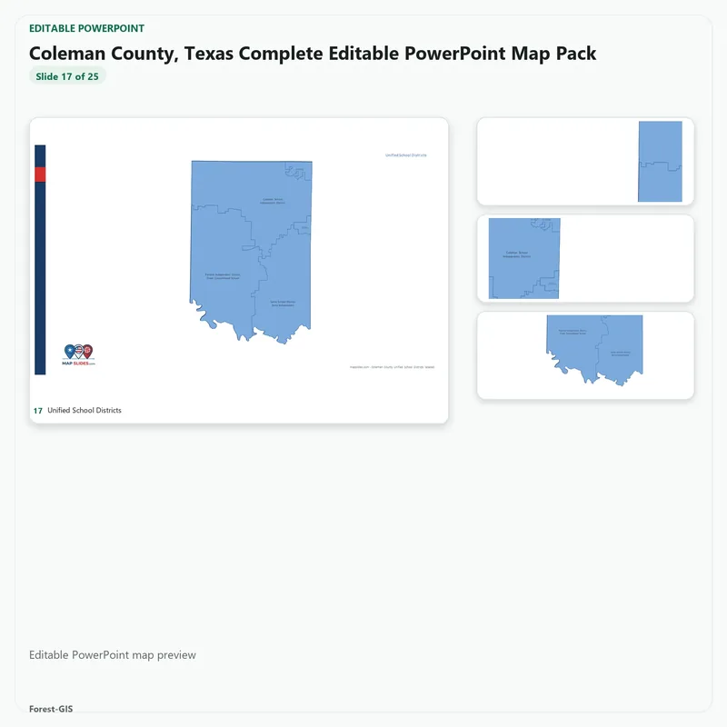 Coleman County, Texas Editable Map Pack - Image 5