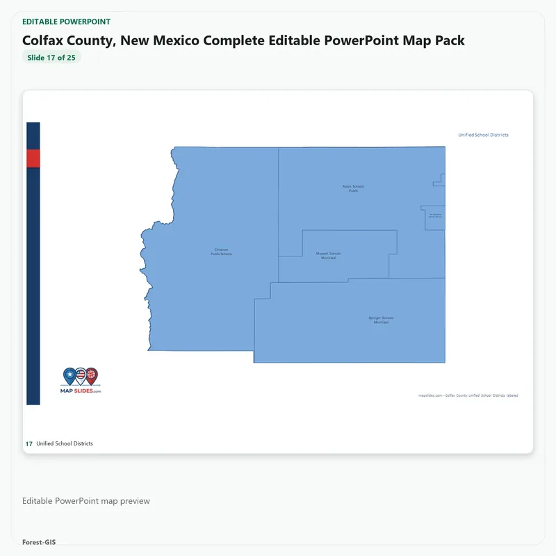 Colfax County, New Mexico Editable Map Pack - Image 5