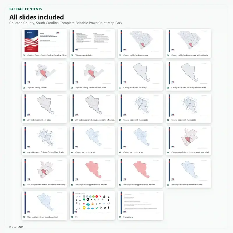 Colleton County, South Carolina Editable Map Pack - Image 2