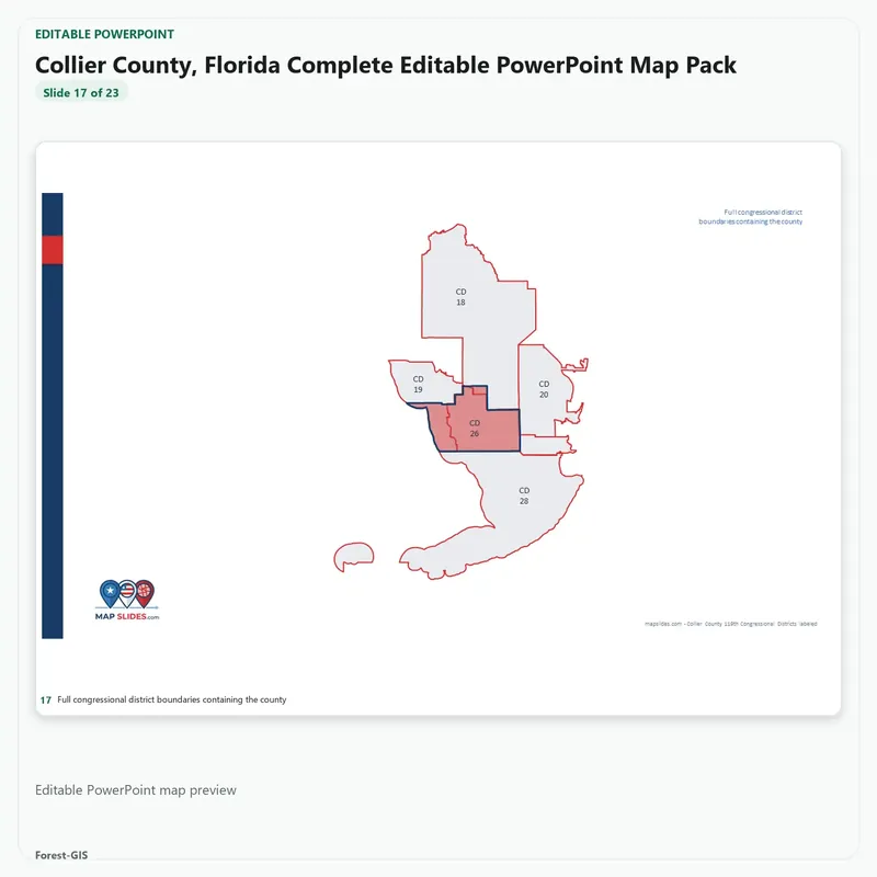 Collier County, Florida Editable Map Pack - Image 5