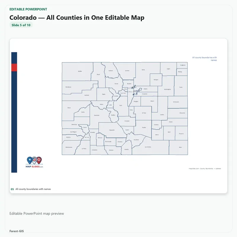 Colorado — All Counties in One Editable Map - Image 5