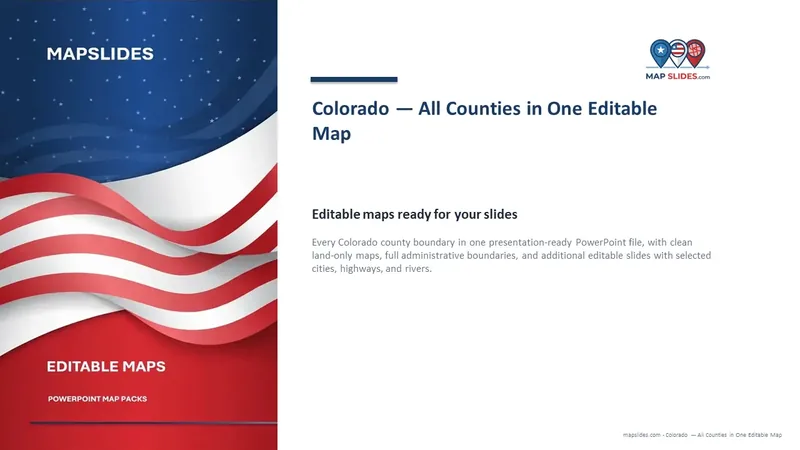 Colorado — All Counties in One Editable Map