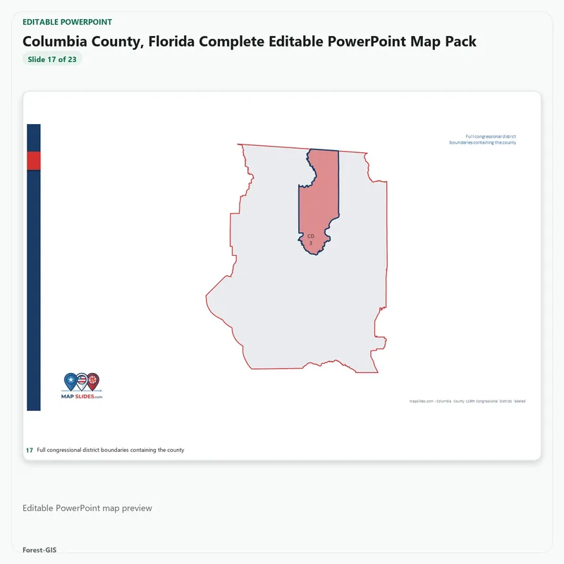 Columbia County, Florida Editable Map Pack - Image 5