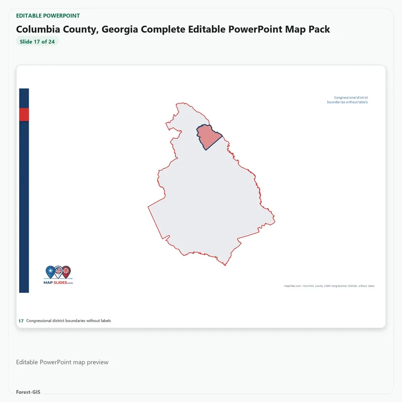 Columbia County, Georgia Editable Map Pack - Image 5