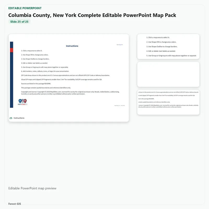 Columbia County, New York Editable Map Pack - Image 5