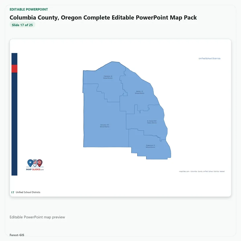 Columbia County, Oregon Editable Map Pack - Image 5