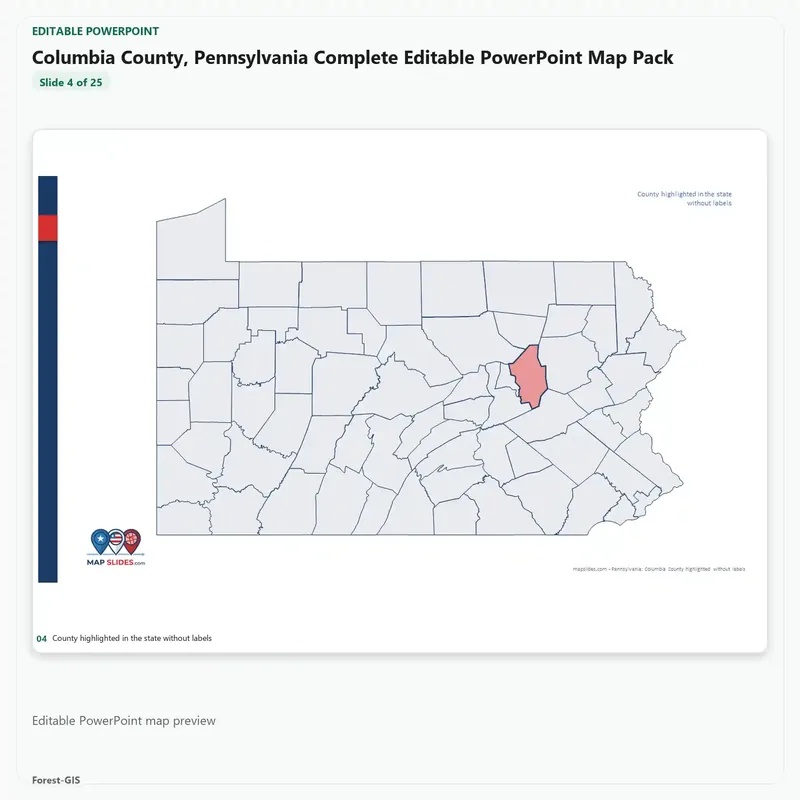 Columbia County, Pennsylvania Editable Map Pack - Image 4