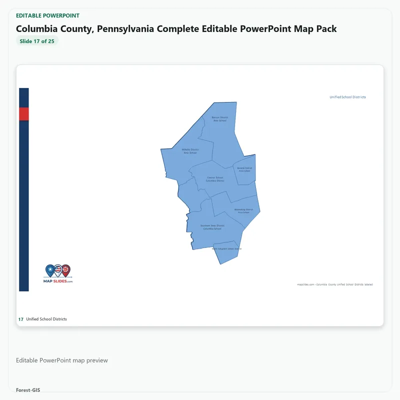 Columbia County, Pennsylvania Editable Map Pack - Image 5