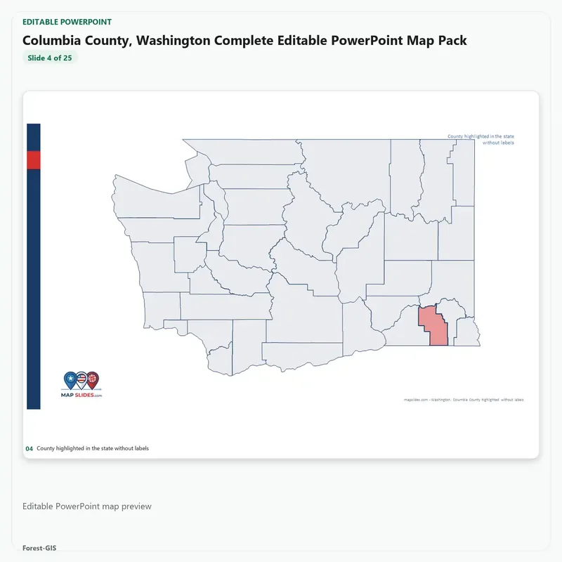 Columbia County, Washington Editable Map Pack - Image 4