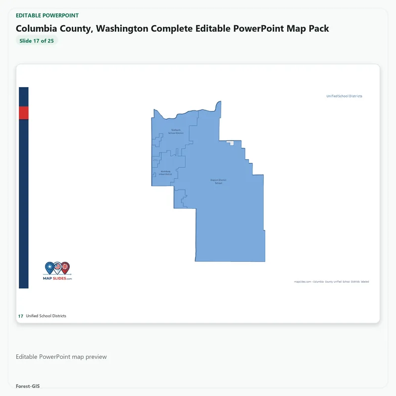 Columbia County, Washington Editable Map Pack - Image 5