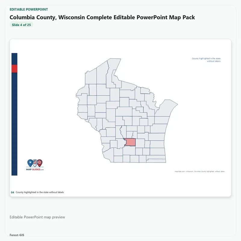 Columbia County, Wisconsin Editable Map Pack - Image 4