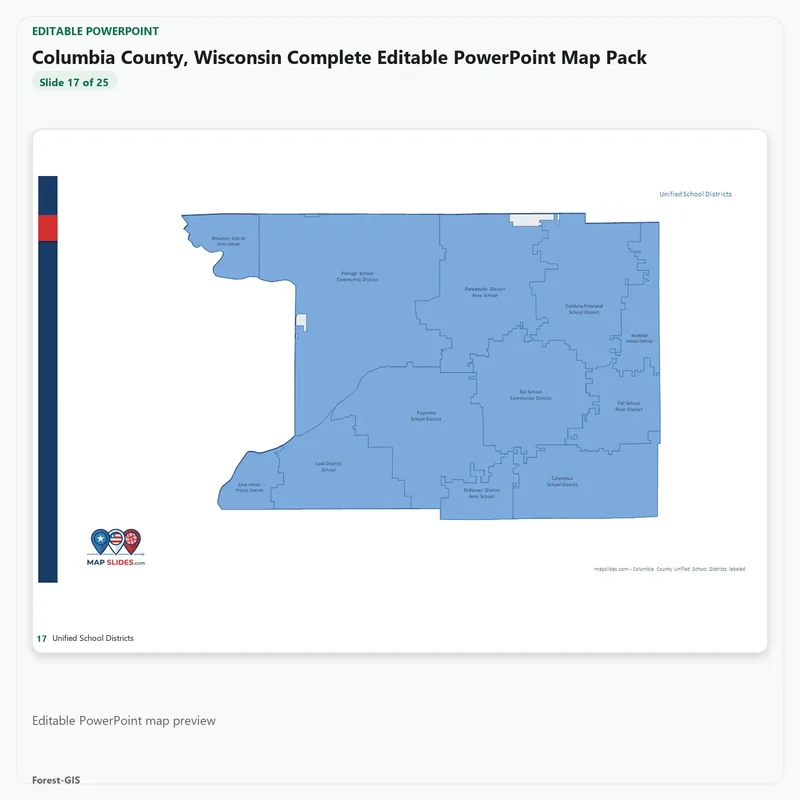 Columbia County, Wisconsin Editable Map Pack - Image 5