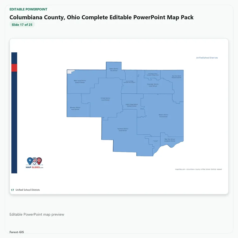 Columbiana County, Ohio Editable Map Pack - Image 5
