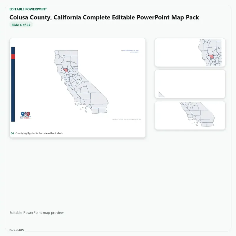Colusa County, California Editable Map Pack - Image 4