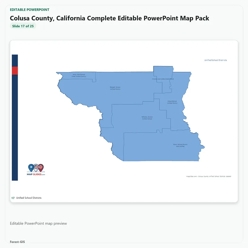 Colusa County, California Editable Map Pack - Image 5