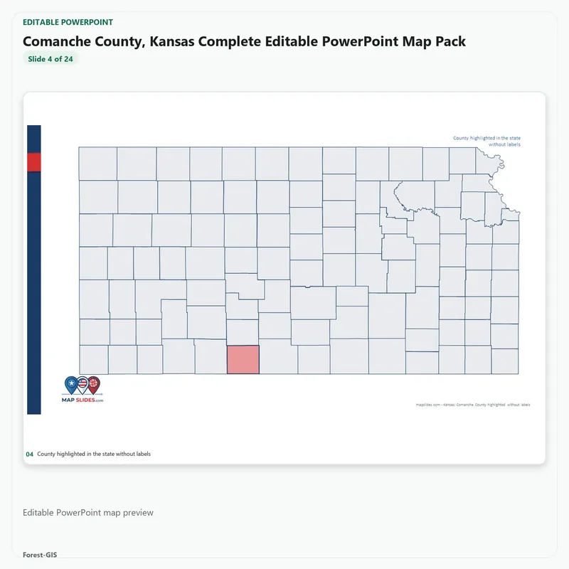 Comanche County, Kansas Editable Map Pack - Image 4