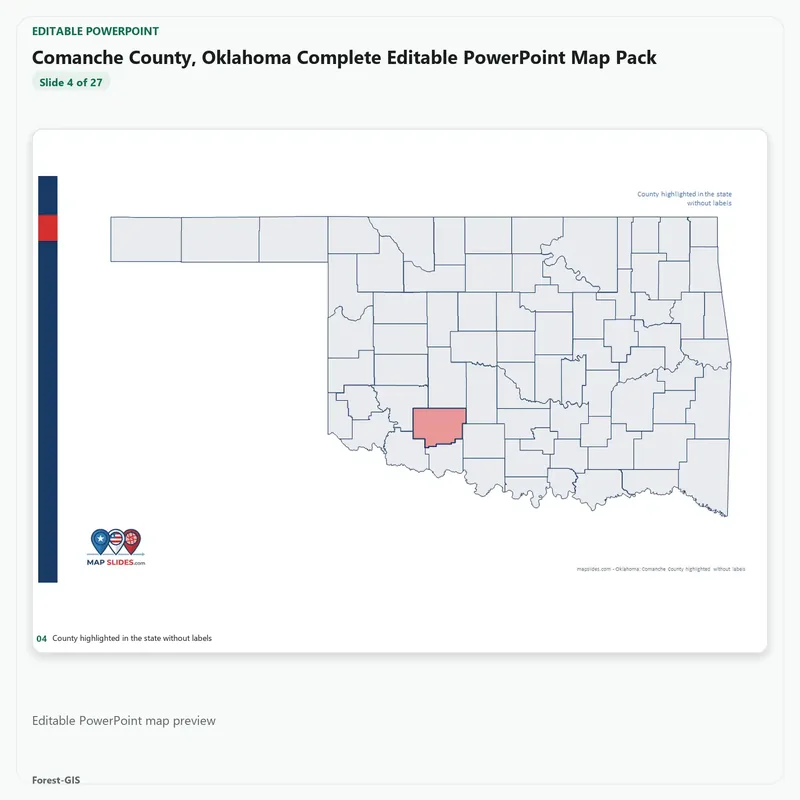 Comanche County, Oklahoma Editable Map Pack - Image 4