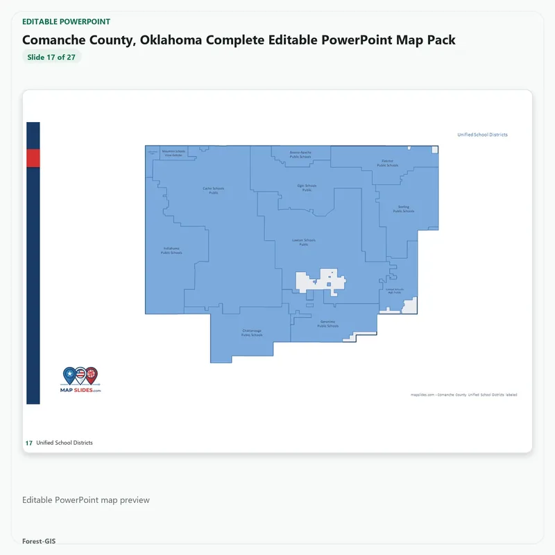 Comanche County, Oklahoma Editable Map Pack - Image 5