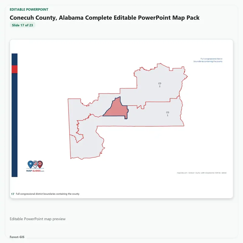 Conecuh County, Alabama Editable Map Pack - Image 5