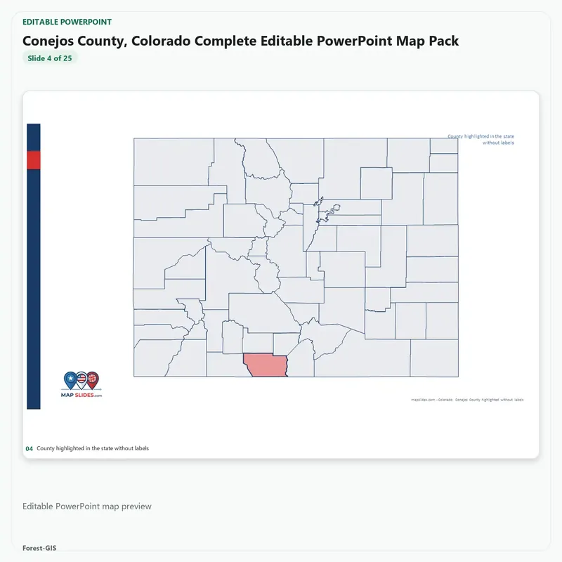Conejos County, Colorado Editable Map Pack - Image 4