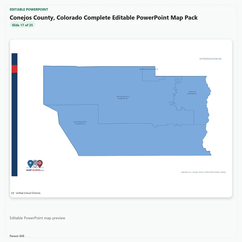 Conejos County, Colorado Editable Map Pack - Image 5
