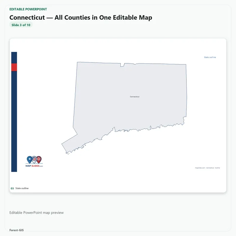 Connecticut — All Counties in One Editable Map - Image 2