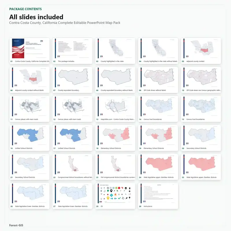 Contra Costa County, California Editable Map Pack - Image 2