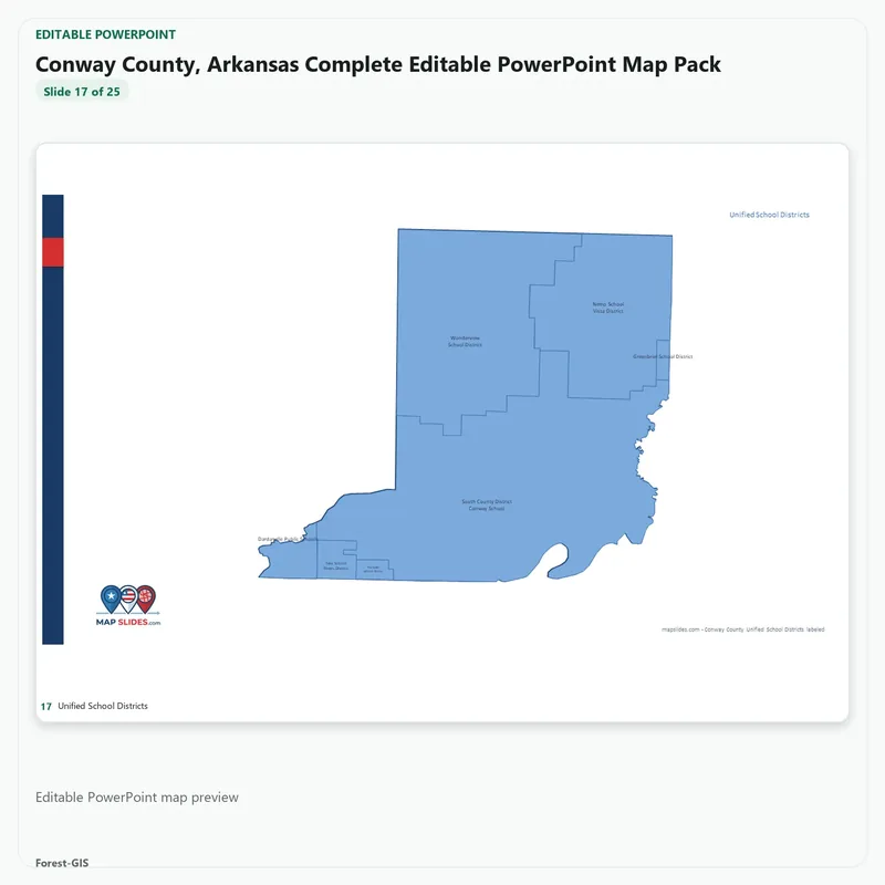 Conway County, Arkansas Editable Map Pack - Image 5