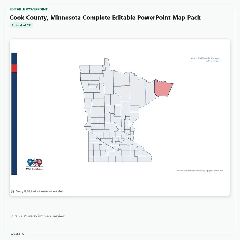 Cook County, Minnesota Editable Map Pack - Image 4