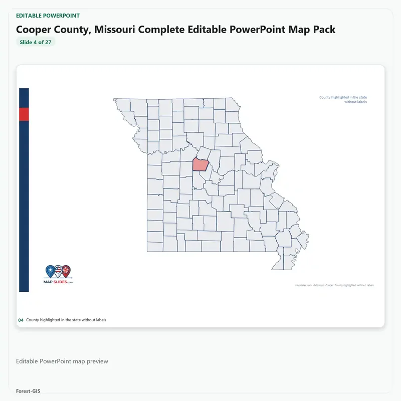 Cooper County, Missouri Editable Map Pack - Image 4