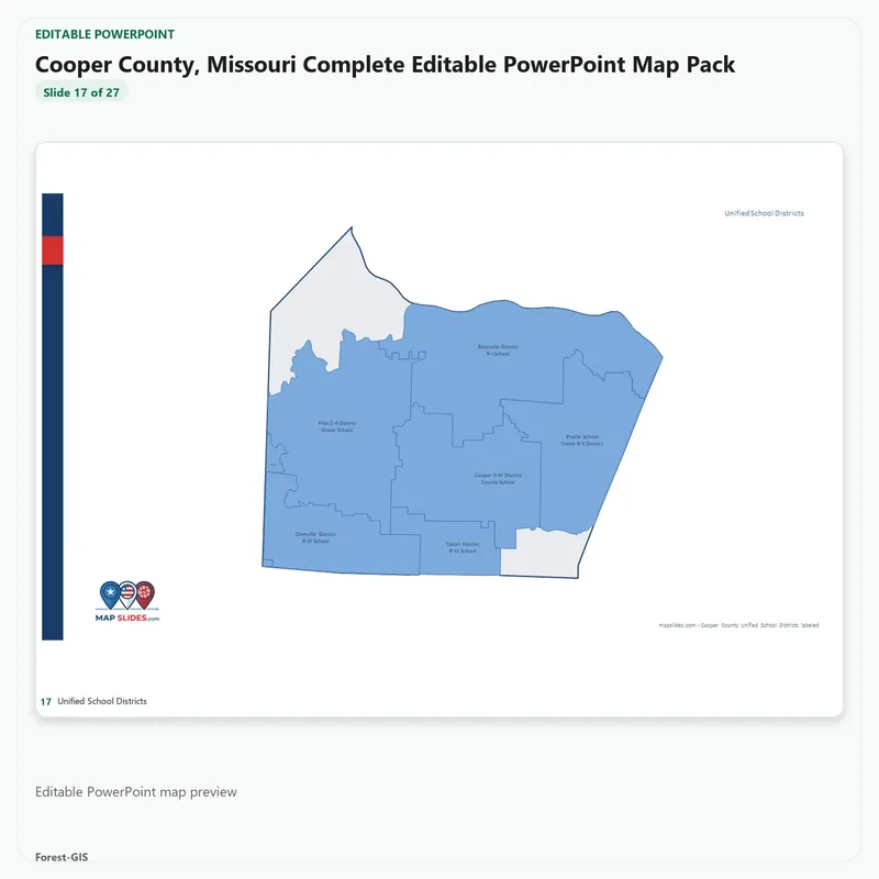Cooper County, Missouri Editable Map Pack - Image 5