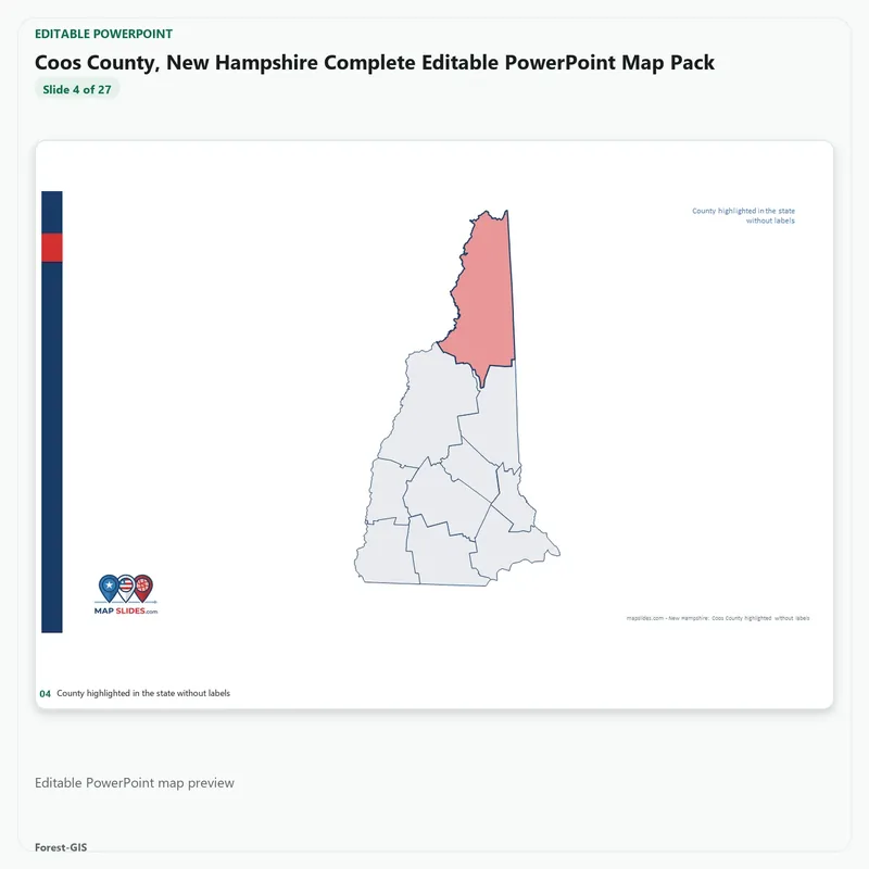 Coos County, New Hampshire Editable Map Pack - Image 4