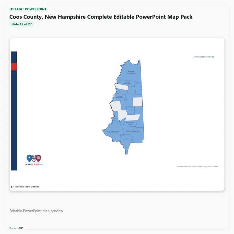 Coos County, New Hampshire Editable Map Pack - Image 5
