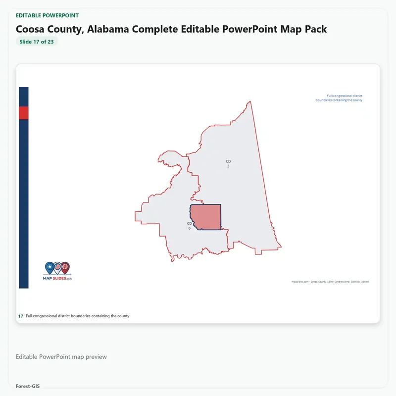 Coosa County, Alabama Editable Map Pack - Image 5