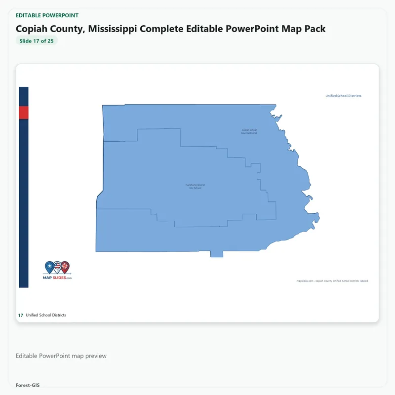 Copiah County, Mississippi Editable Map Pack - Image 5