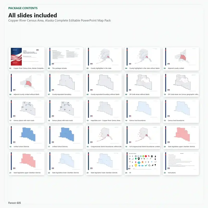 Copper River Census Area, Alaska Editable Map Pack - Image 2