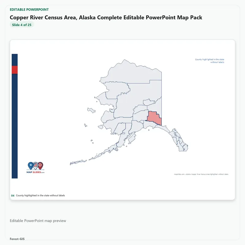 Copper River Census Area, Alaska Editable Map Pack - Image 4