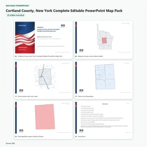Cortland County, New York Editable Map Pack