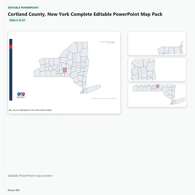 Cortland County, New York Editable Map Pack - Image 4