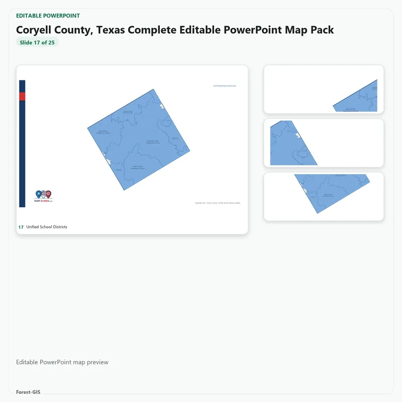 Coryell County, Texas Editable Map Pack - Image 5