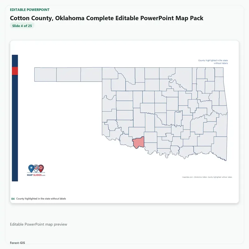Cotton County, Oklahoma Editable Map Pack - Image 4