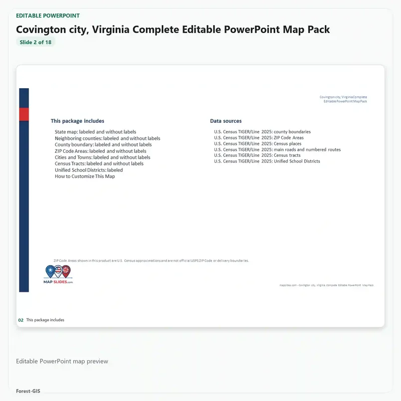Covington city, Virginia Editable Map Pack - Image 3
