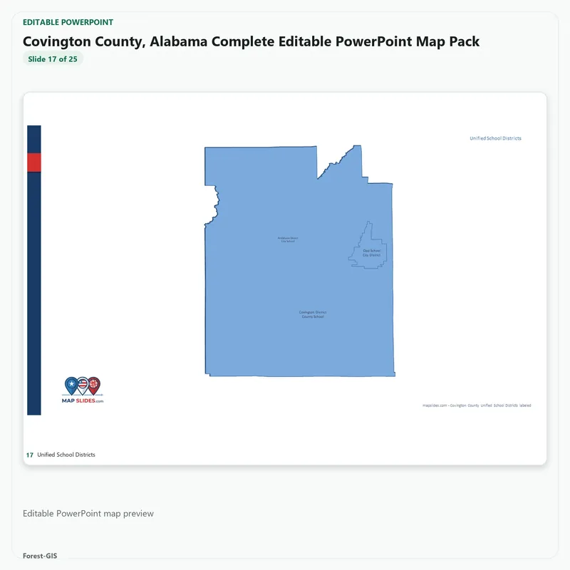 Covington County, Alabama Editable Map Pack - Image 5