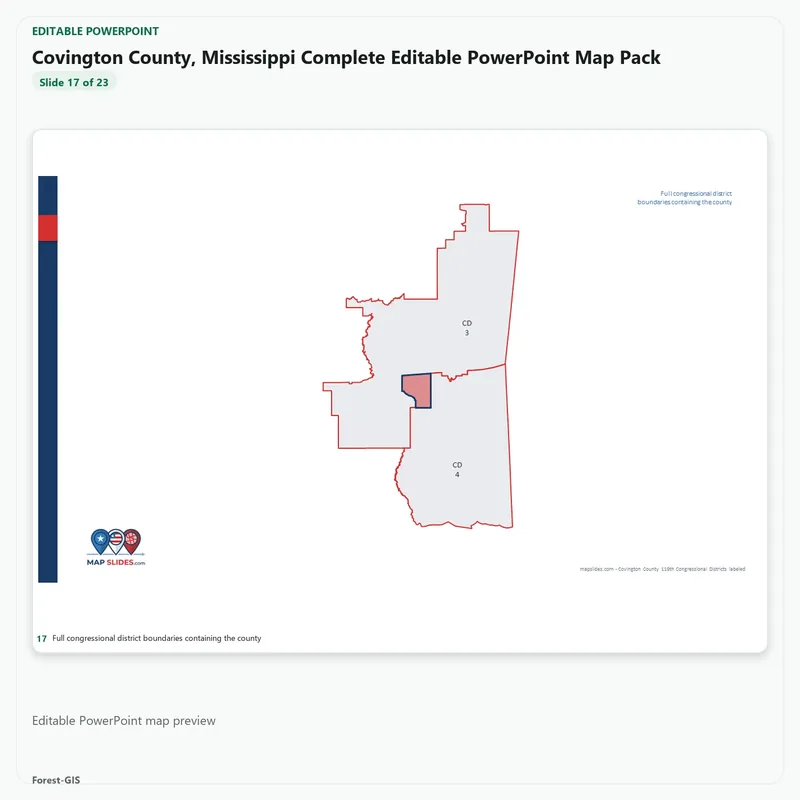 Covington County, Mississippi Editable Map Pack - Image 5