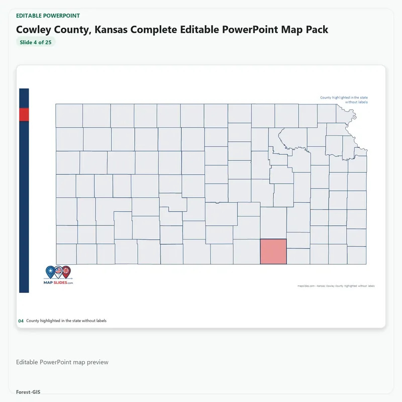 Cowley County, Kansas Editable Map Pack - Image 4