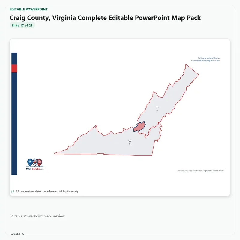 Craig County, Virginia Editable Map Pack - Image 5