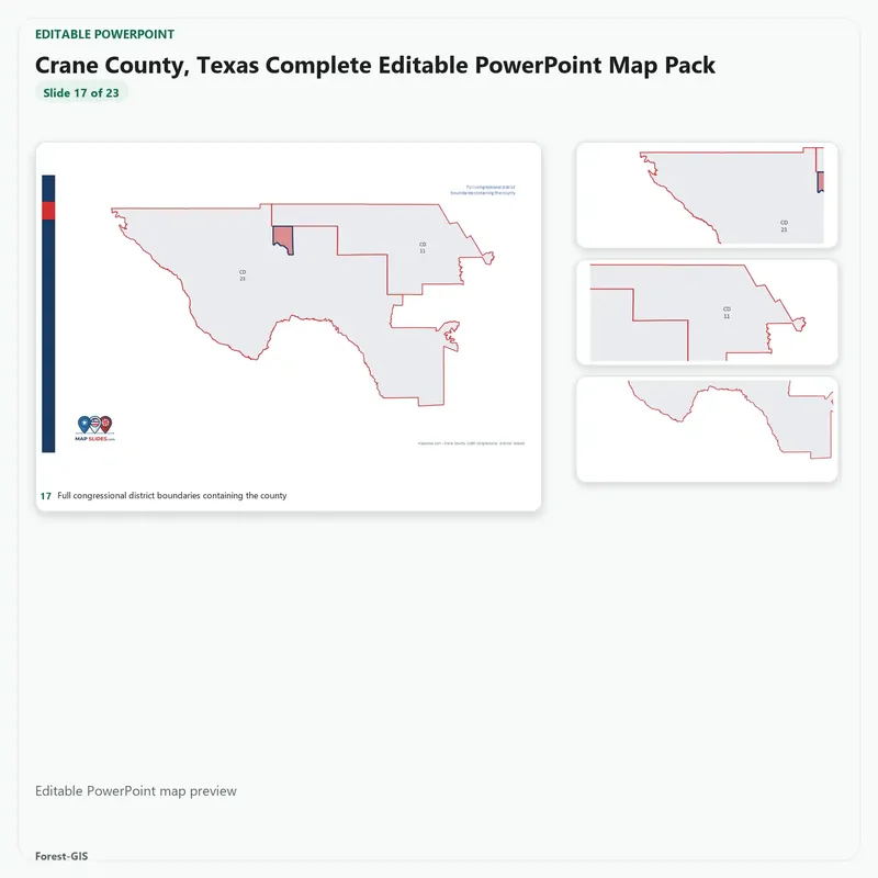 Crane County, Texas Editable Map Pack - Image 5