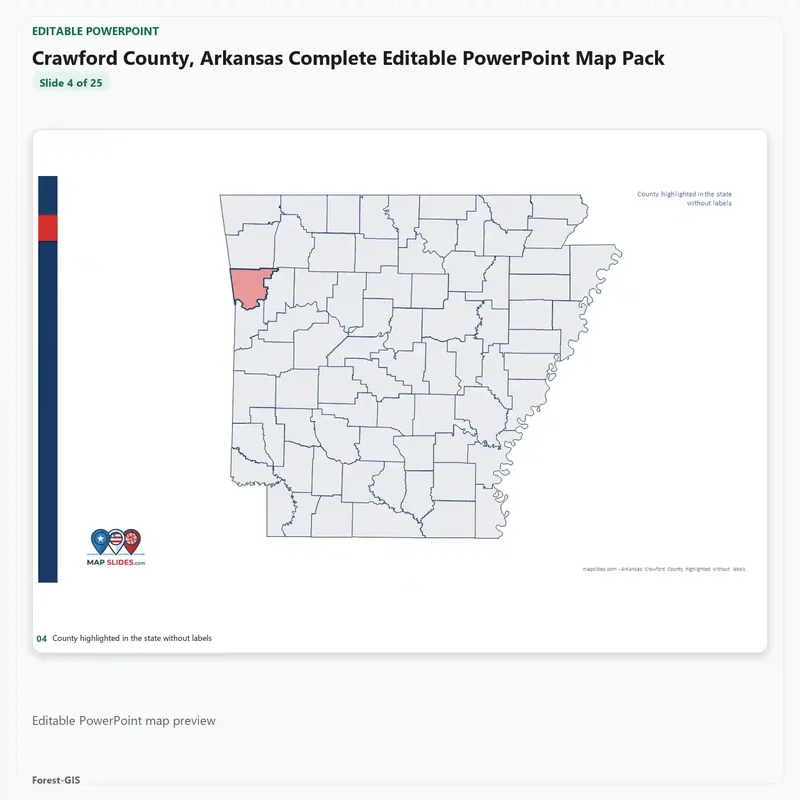 Crawford County, Arkansas Editable Map Pack - Image 4