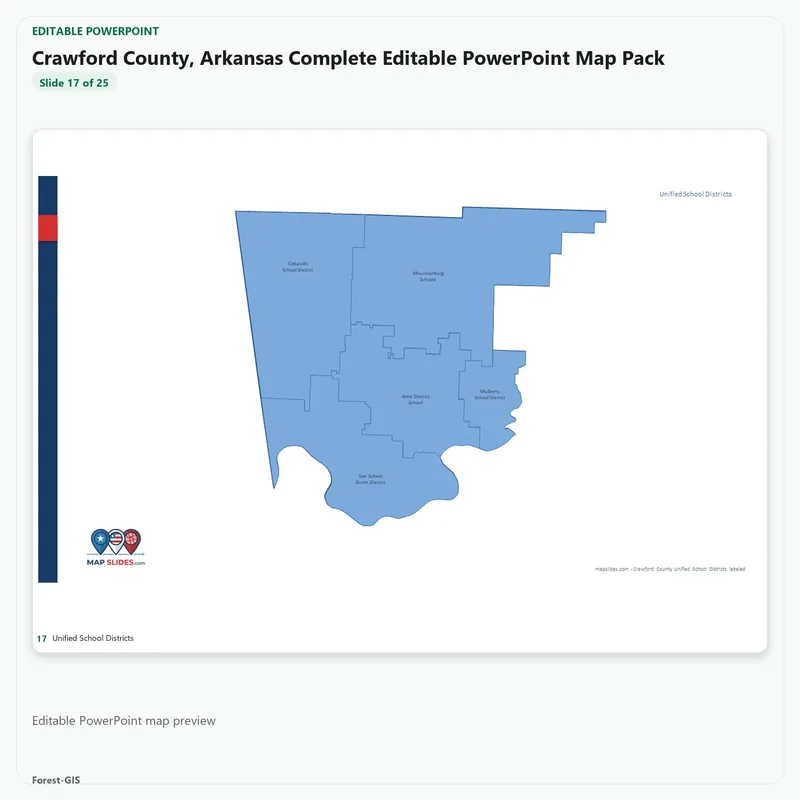 Crawford County, Arkansas Editable Map Pack - Image 5
