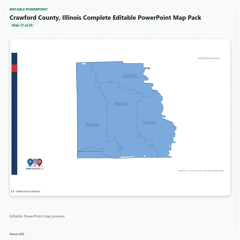 Crawford County, Illinois Editable Map Pack - Image 5